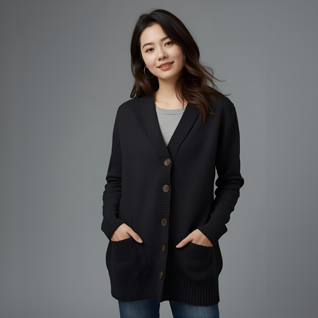 NOA | Dark Grey Wool Cardigan